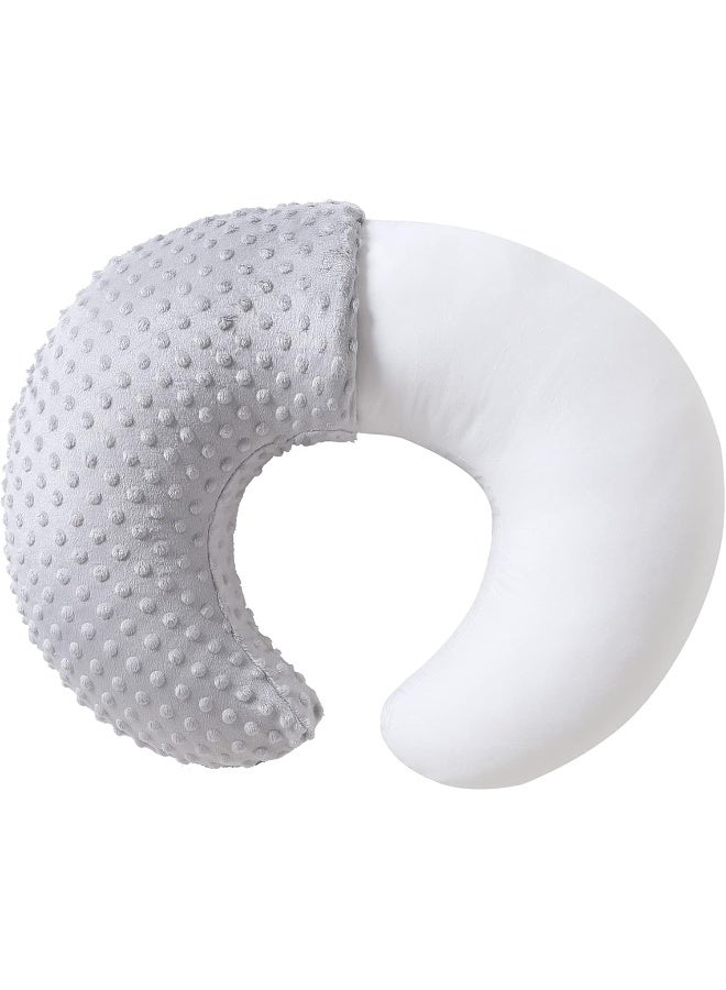 QUENESS Nursing Pillow and Positioner, Breastfeeding, Bottle Feeding, Baby Sitting Support with Removable Ultra Soft Cover, Tummy Time Support for Baby Boys and Girls (Gray) - Image 1